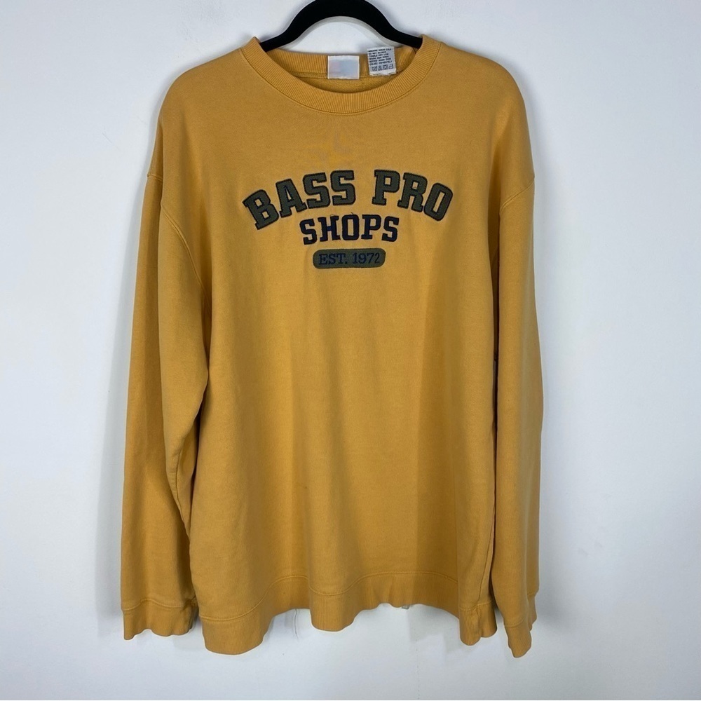 Bass Pro Shops Yellow Crewneck Vintage Sweatshirt